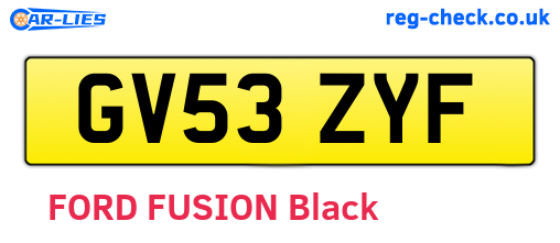 GV53ZYF are the vehicle registration plates.