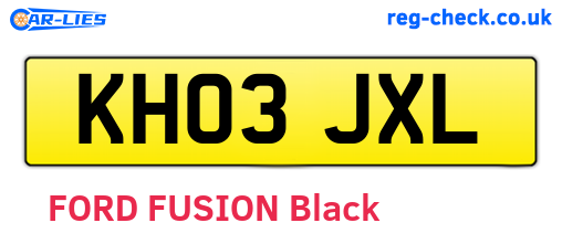 KH03JXL are the vehicle registration plates.
