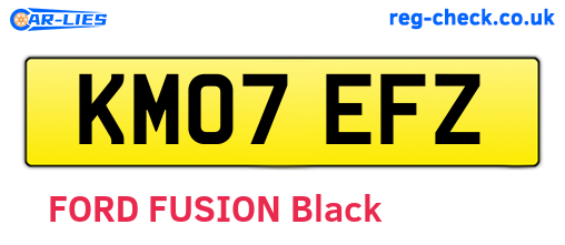 KM07EFZ are the vehicle registration plates.