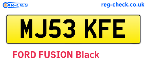 MJ53KFE are the vehicle registration plates.