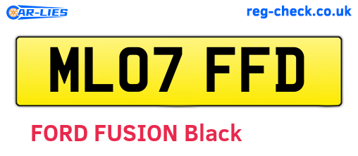 ML07FFD are the vehicle registration plates.