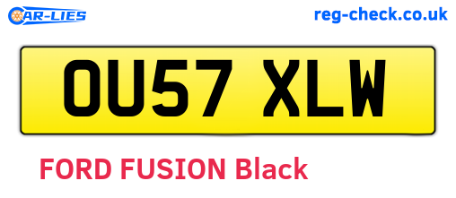 OU57XLW are the vehicle registration plates.