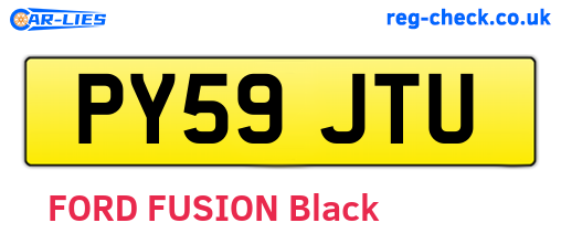 PY59JTU are the vehicle registration plates.
