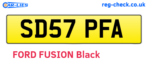 SD57PFA are the vehicle registration plates.