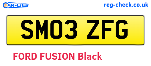 SM03ZFG are the vehicle registration plates.