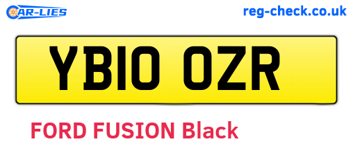 YB10OZR are the vehicle registration plates.