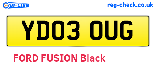 YD03OUG are the vehicle registration plates.