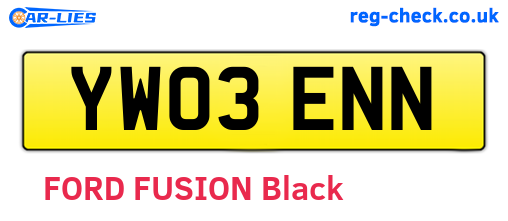 YW03ENN are the vehicle registration plates.