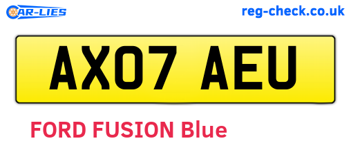 AX07AEU are the vehicle registration plates.