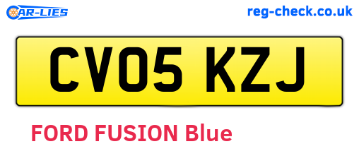 CV05KZJ are the vehicle registration plates.