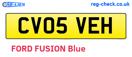 CV05VEH are the vehicle registration plates.