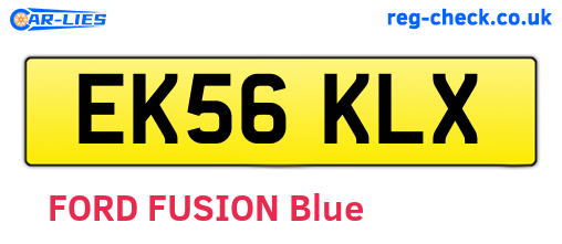 EK56KLX are the vehicle registration plates.