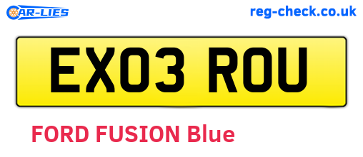 EX03ROU are the vehicle registration plates.