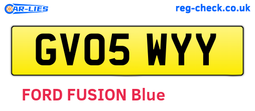 GV05WYY are the vehicle registration plates.