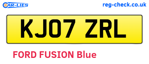 KJ07ZRL are the vehicle registration plates.