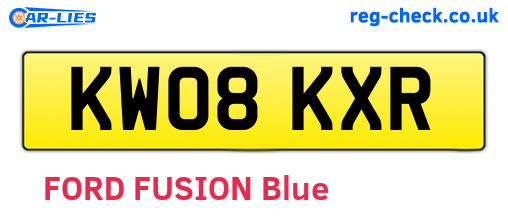 KW08KXR are the vehicle registration plates.