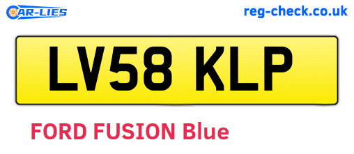LV58KLP are the vehicle registration plates.