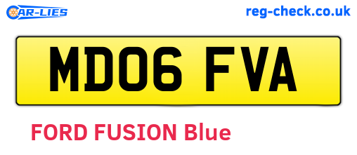 MD06FVA are the vehicle registration plates.