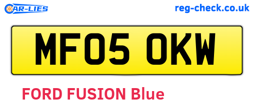 MF05OKW are the vehicle registration plates.
