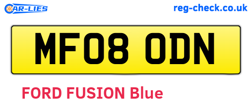 MF08ODN are the vehicle registration plates.