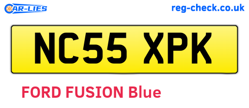 NC55XPK are the vehicle registration plates.