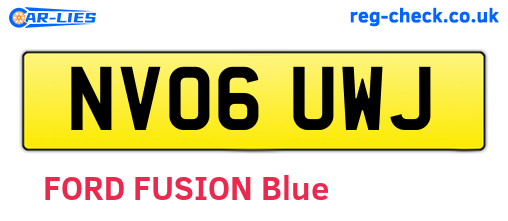 NV06UWJ are the vehicle registration plates.
