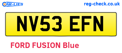 NV53EFN are the vehicle registration plates.