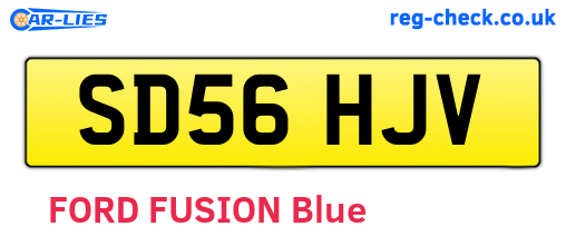 SD56HJV are the vehicle registration plates.
