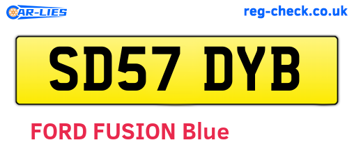 SD57DYB are the vehicle registration plates.