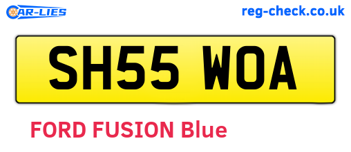 SH55WOA are the vehicle registration plates.