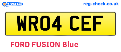 WR04CEF are the vehicle registration plates.