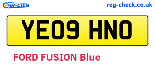 YE09HNO are the vehicle registration plates.