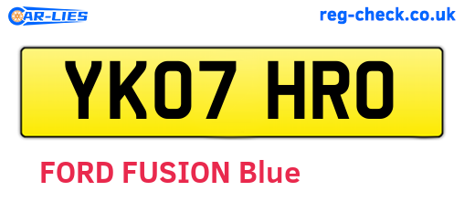 YK07HRO are the vehicle registration plates.
