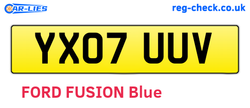 YX07UUV are the vehicle registration plates.