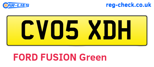 CV05XDH are the vehicle registration plates.