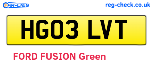 HG03LVT are the vehicle registration plates.
