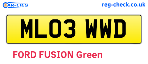 ML03WWD are the vehicle registration plates.