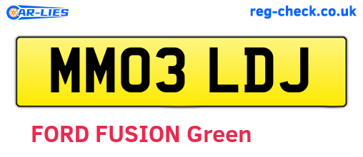 MM03LDJ are the vehicle registration plates.