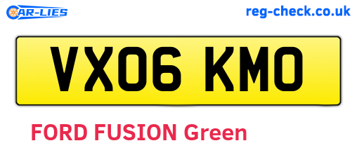VX06KMO are the vehicle registration plates.