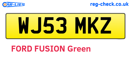 WJ53MKZ are the vehicle registration plates.