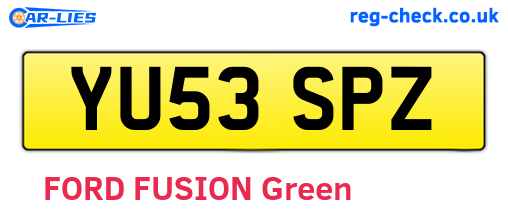 YU53SPZ are the vehicle registration plates.