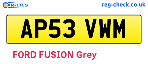 AP53VWM are the vehicle registration plates.