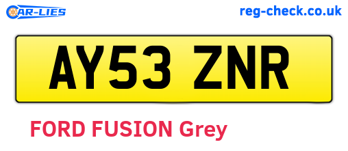 AY53ZNR are the vehicle registration plates.