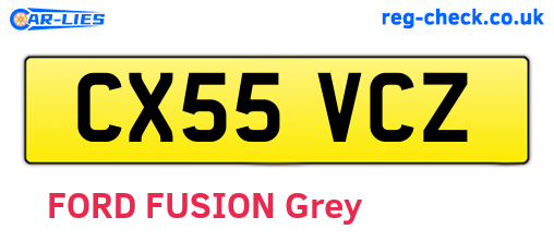 CX55VCZ are the vehicle registration plates.