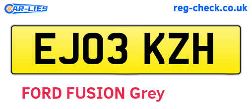 EJ03KZH are the vehicle registration plates.