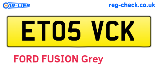ET05VCK are the vehicle registration plates.