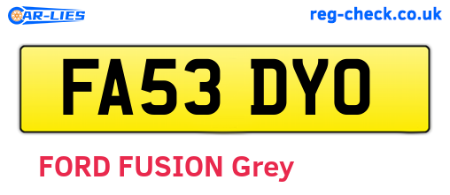 FA53DYO are the vehicle registration plates.