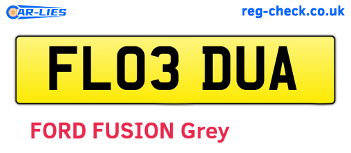 FL03DUA are the vehicle registration plates.
