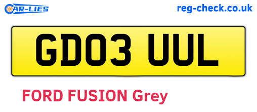 GD03UUL are the vehicle registration plates.