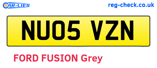 NU05VZN are the vehicle registration plates.